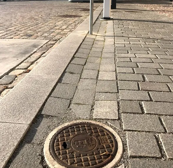 Unimi manhole covers on street